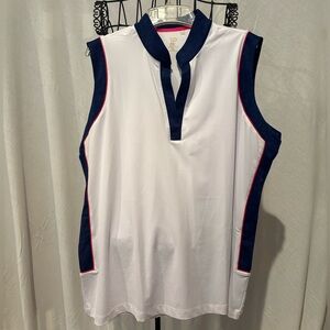 NWOT EP PRO Sleeveless White and Navy Top 1X